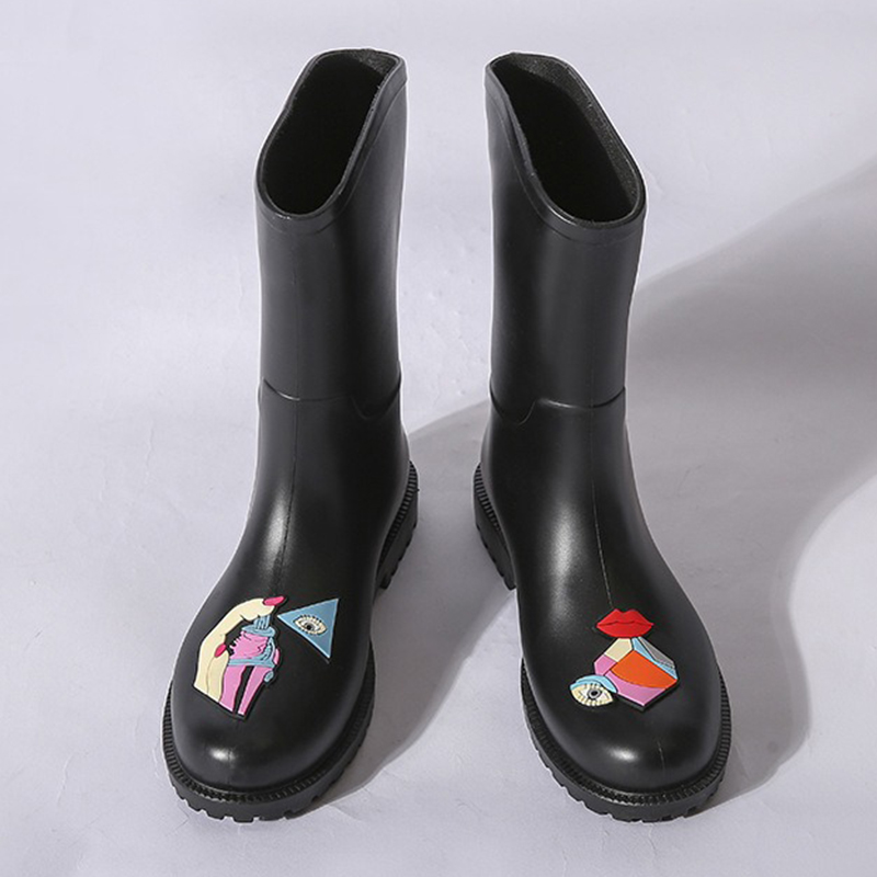 Women'S Fashion Gumboots - Women's Rain Shoes Fashion Solid Color