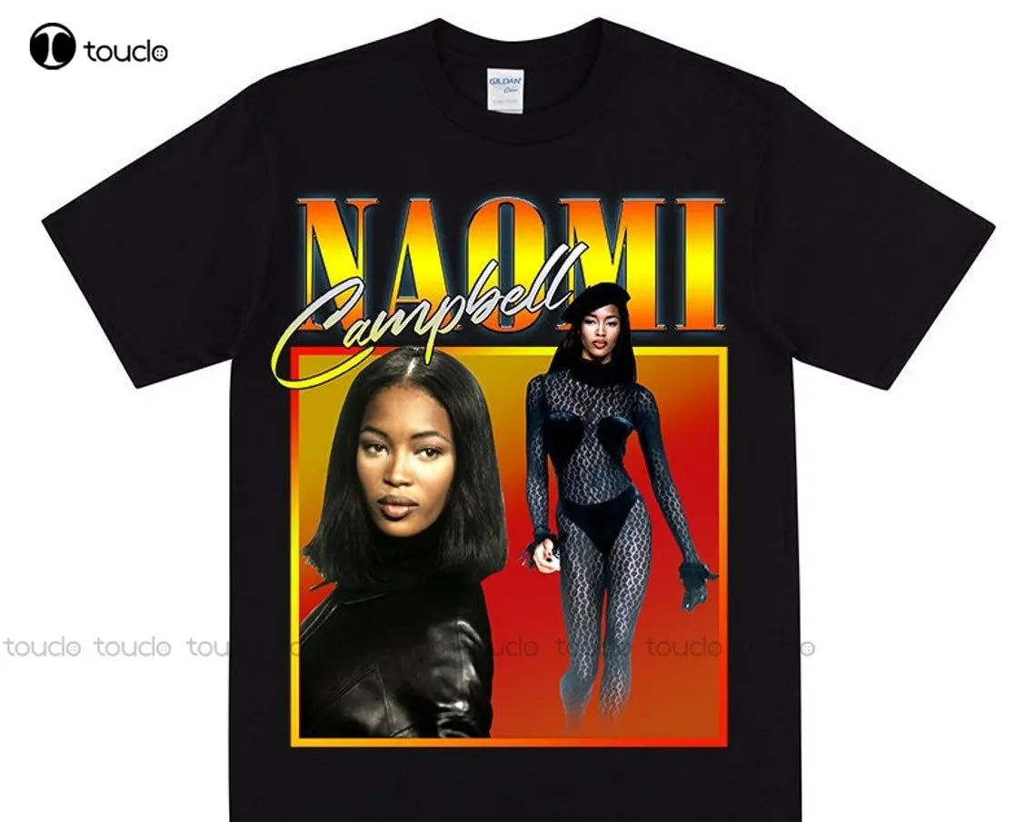 Women'S Fashion Magazines - Naomi T-Shirt Black Supermodel Vintage 1990S