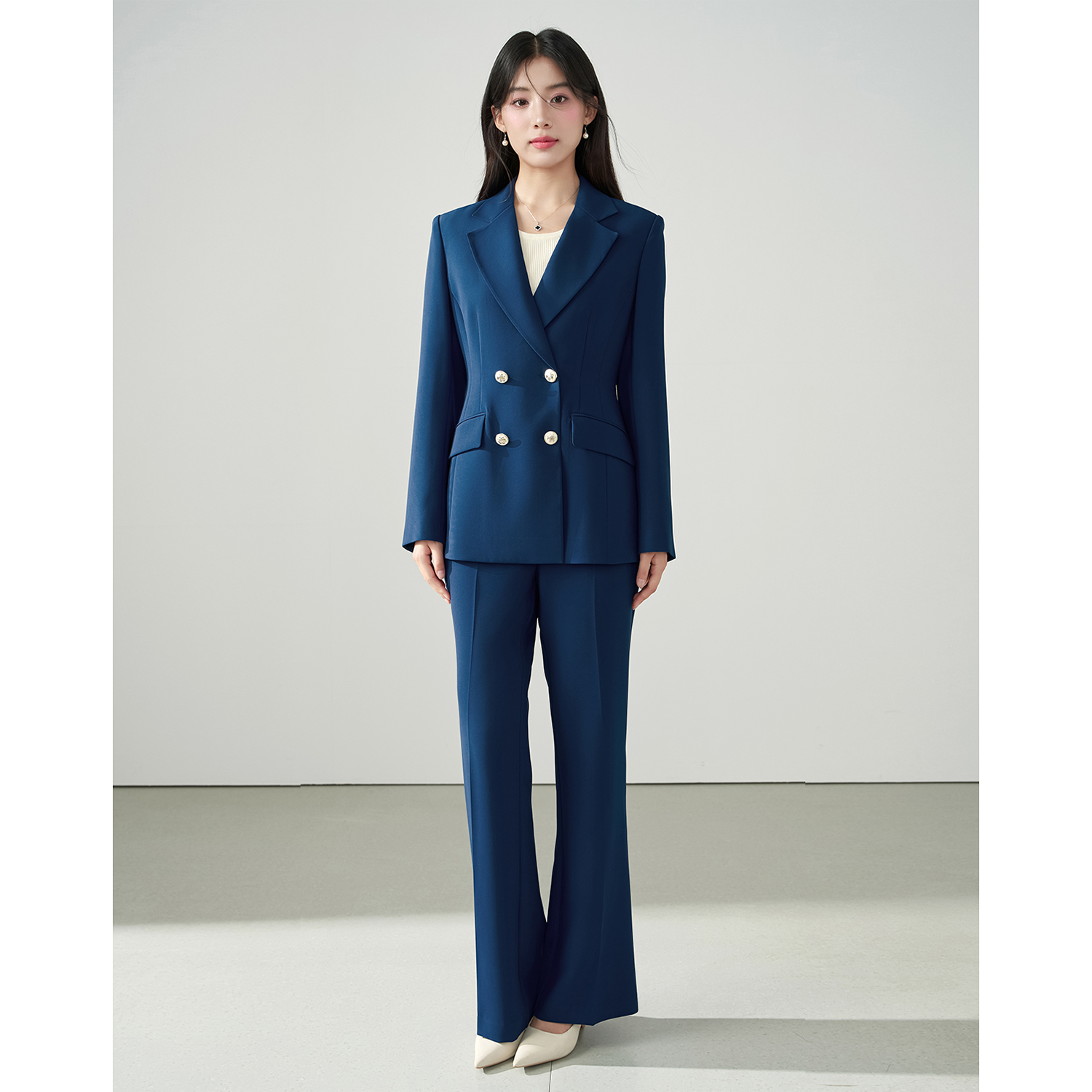 Women'S Fashion Jackets - Allingentle Blue Women's 2 Piece Set