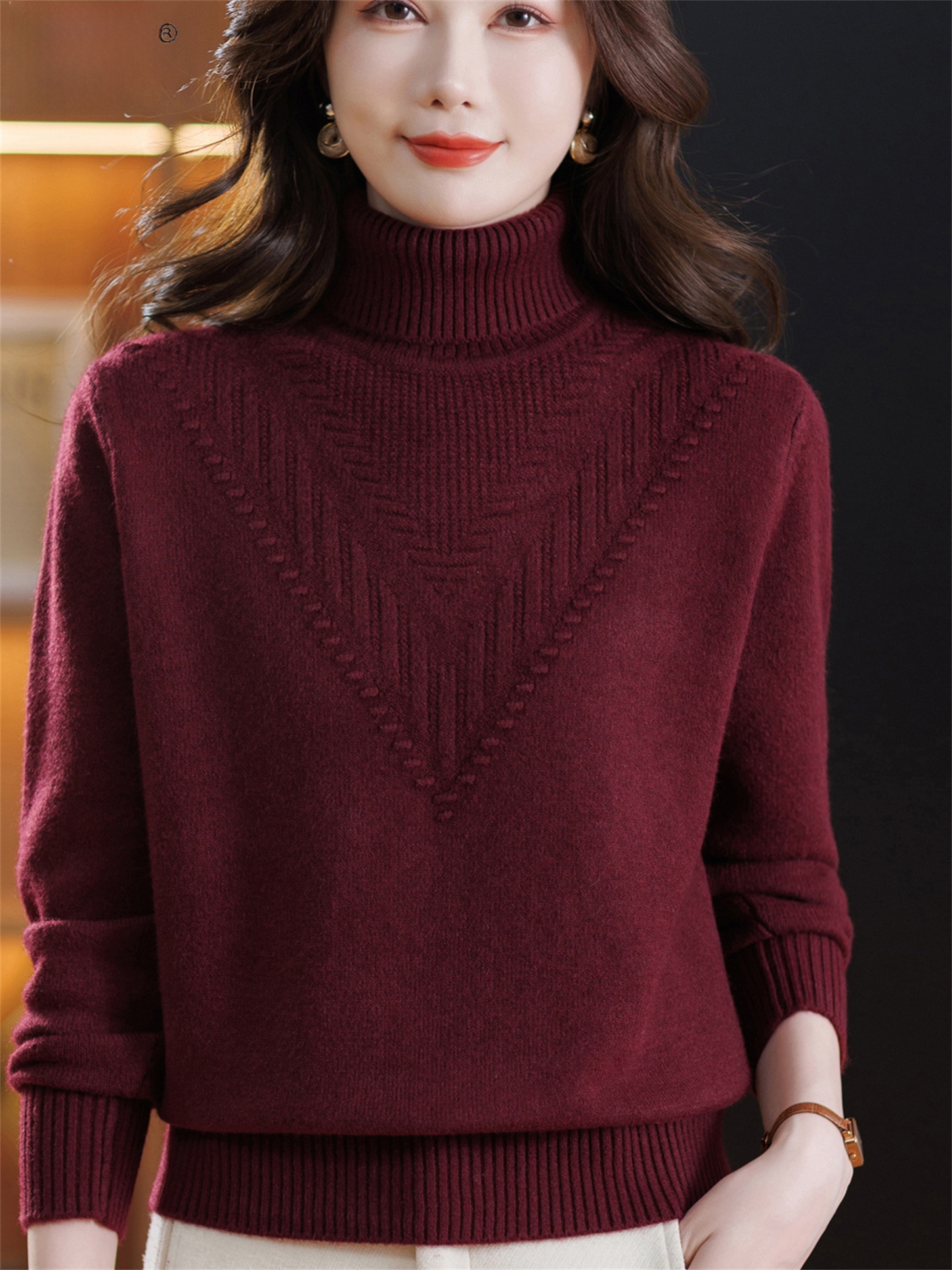 Women Fashion Over 60 - Fashionable High Neck Sweater Loose Fit
