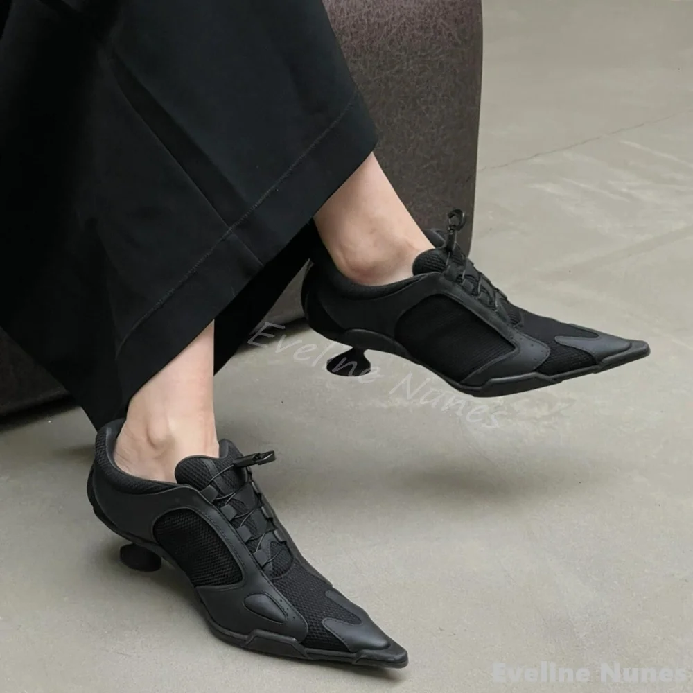 Mesh panel high-heeled sneaker - Sneakers Fashion Women ulasan dan harga