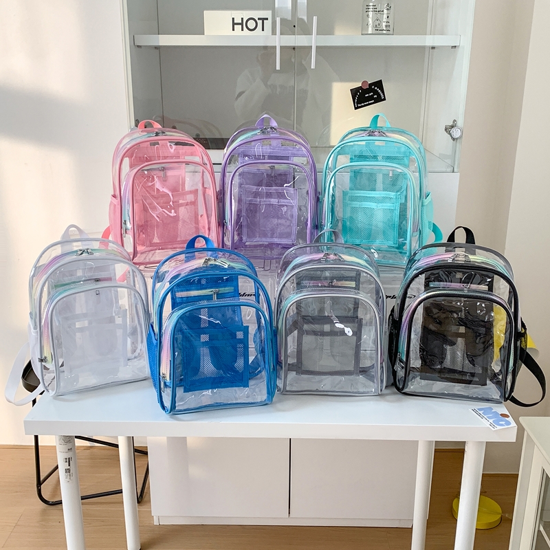PVC Transparent Zipper Large C - Women'S Fashion Backpack ulasan dan harga