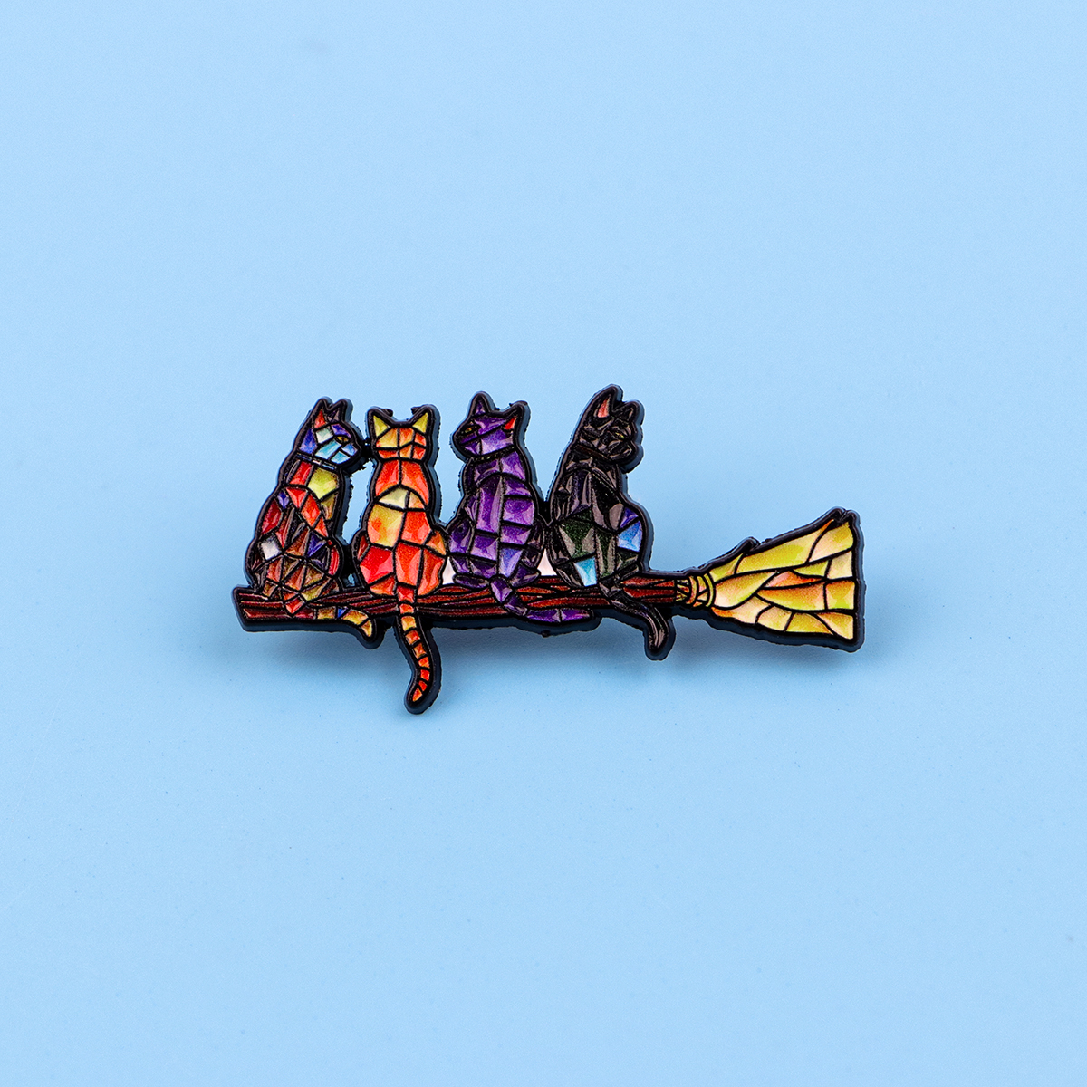 Colorful Cat Enamel Pin Witch  - Women'S Fashion Backpack ulasan dan harga