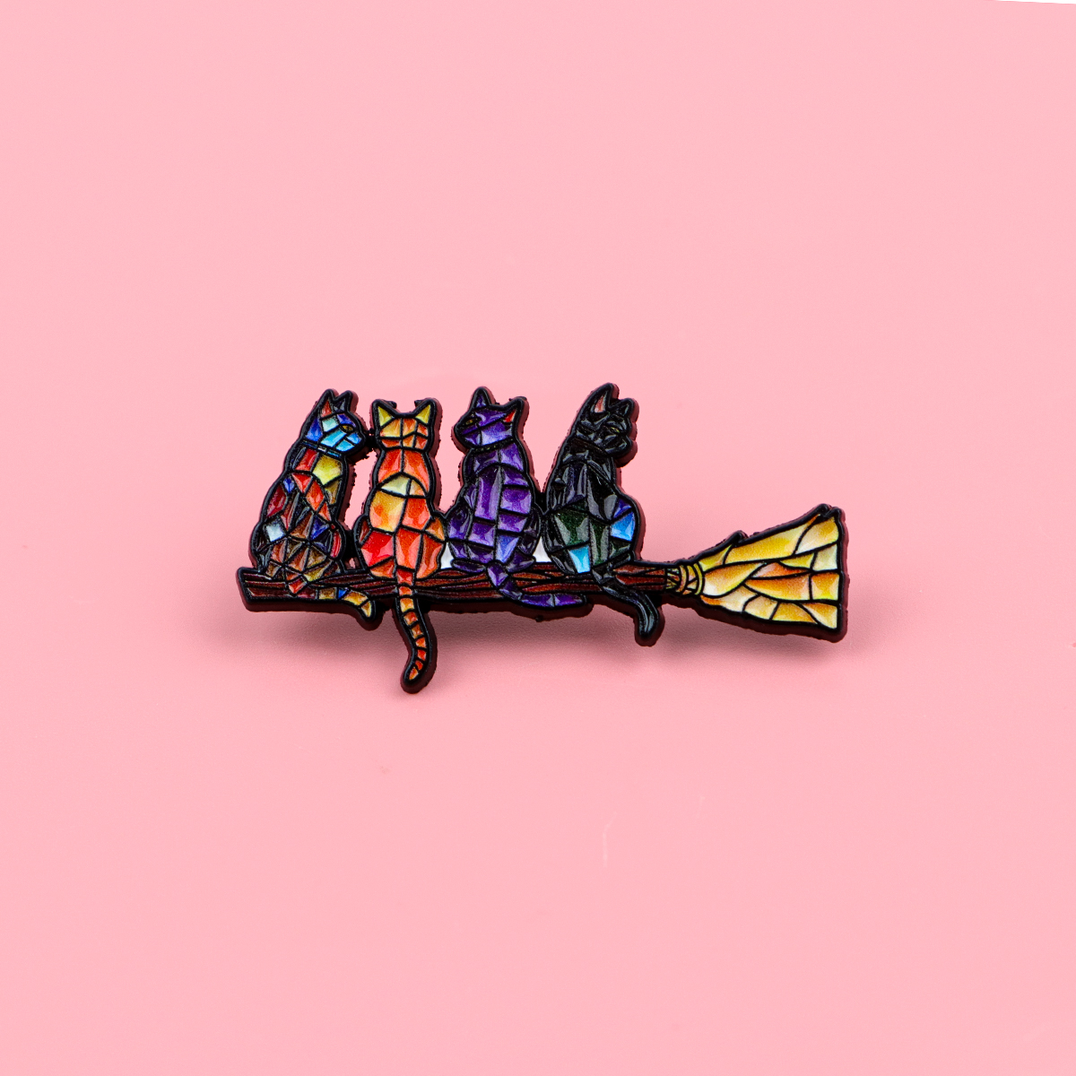 Colorful Cat Enamel Pin Witch  - Women'S Fashion Backpack ulasan dan harga