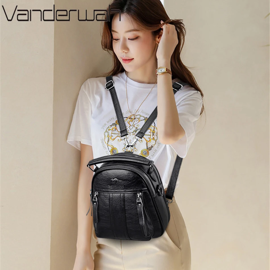 4 In 1 Leather Backpacks Multi - Women'S Fashion Backpack ulasan dan harga