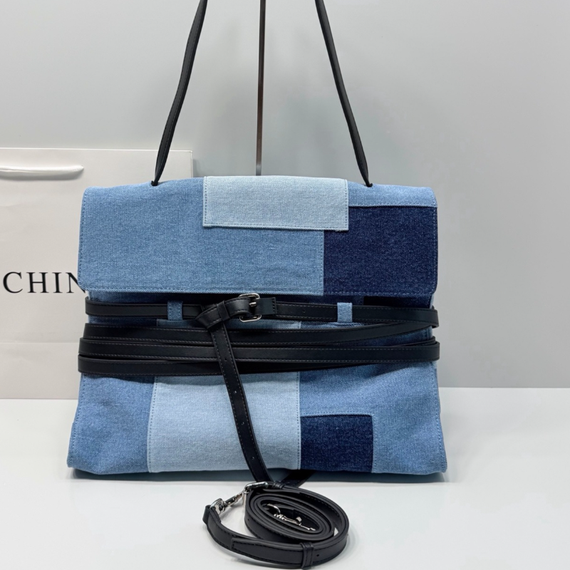 Color Block Denim Handbag Cros - Crossbody Bag Women ulasan dan harga