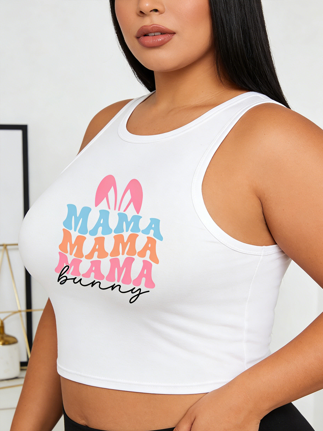 Large size Easter pattern prin - Women'S Fashion Vest Tops ulasan dan harga