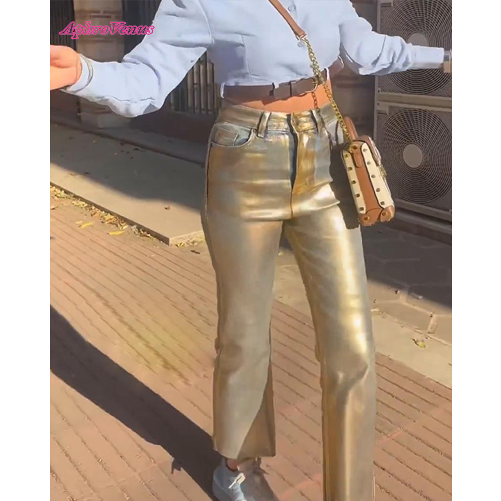 High Waist Gilded Coated Loose - Women'S Fashion Gilded Age ulasan dan harga