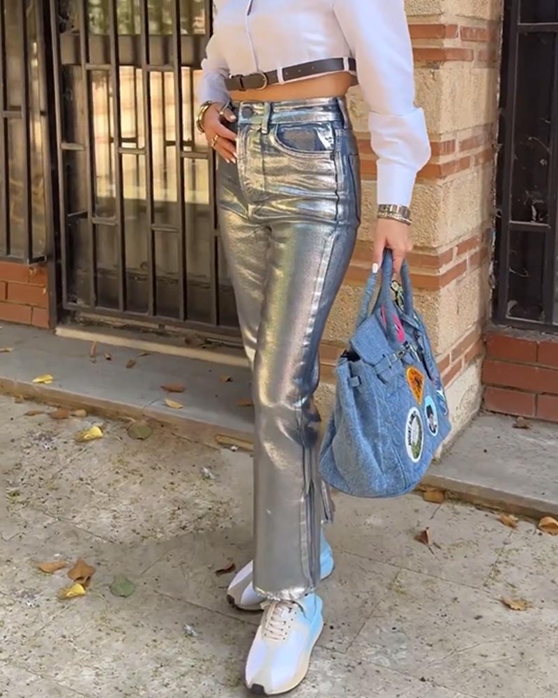 High Waist Gilded Coated Loose - Women'S Fashion Gilded Age ulasan dan harga