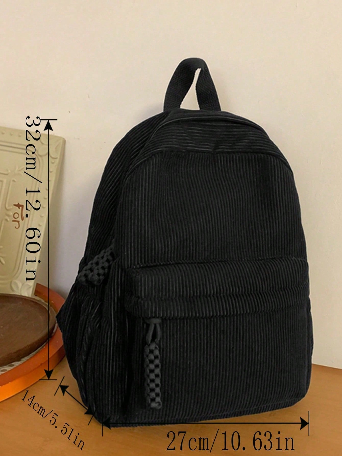 Solid Color Corduroy Fabric Fa - Women'S Fashion Backpack ulasan dan harga