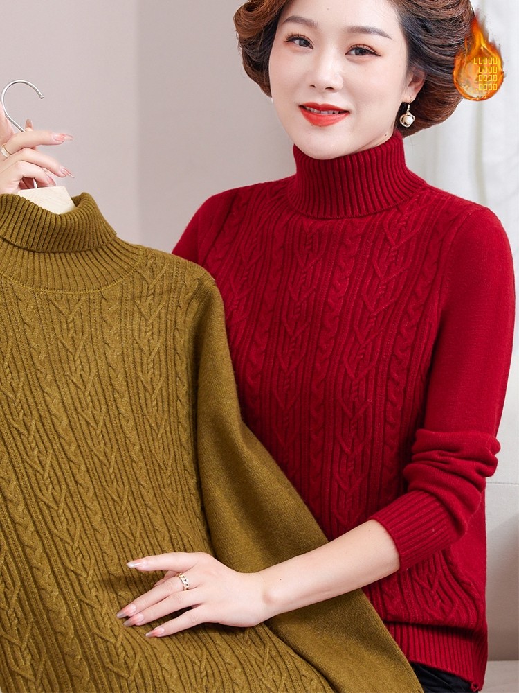 Fashionable Thickened Knitted  - Women Fashion Over 60 ulasan dan harga
