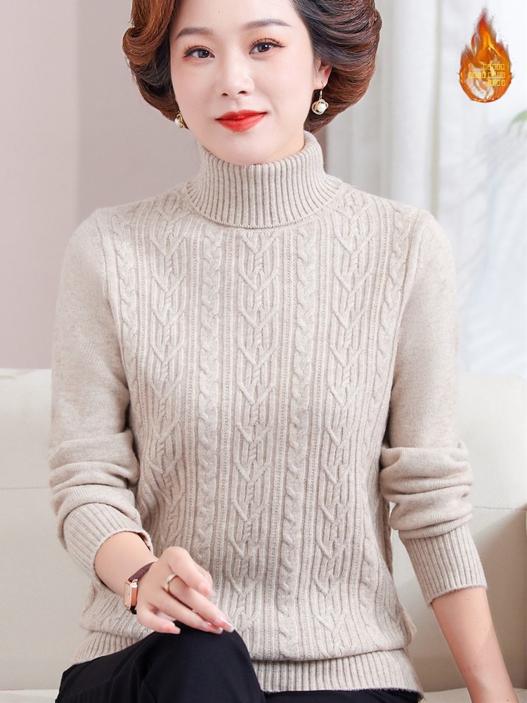 Fashionable Thickened Knitted  - Women Fashion Over 60 ulasan dan harga