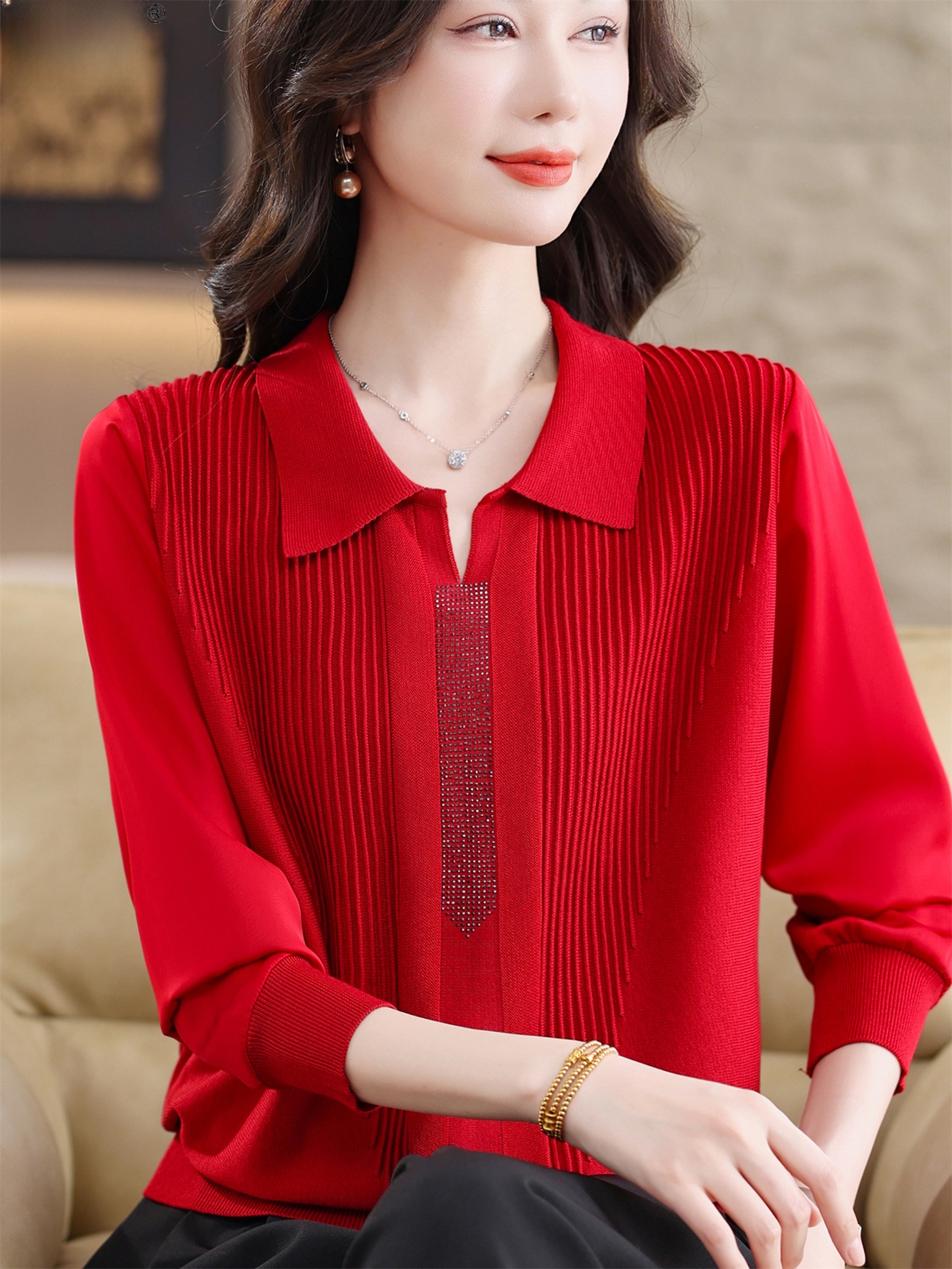 Fashionable Long Sleeve T-Shir - Women Fashion Over 60 ulasan dan harga
