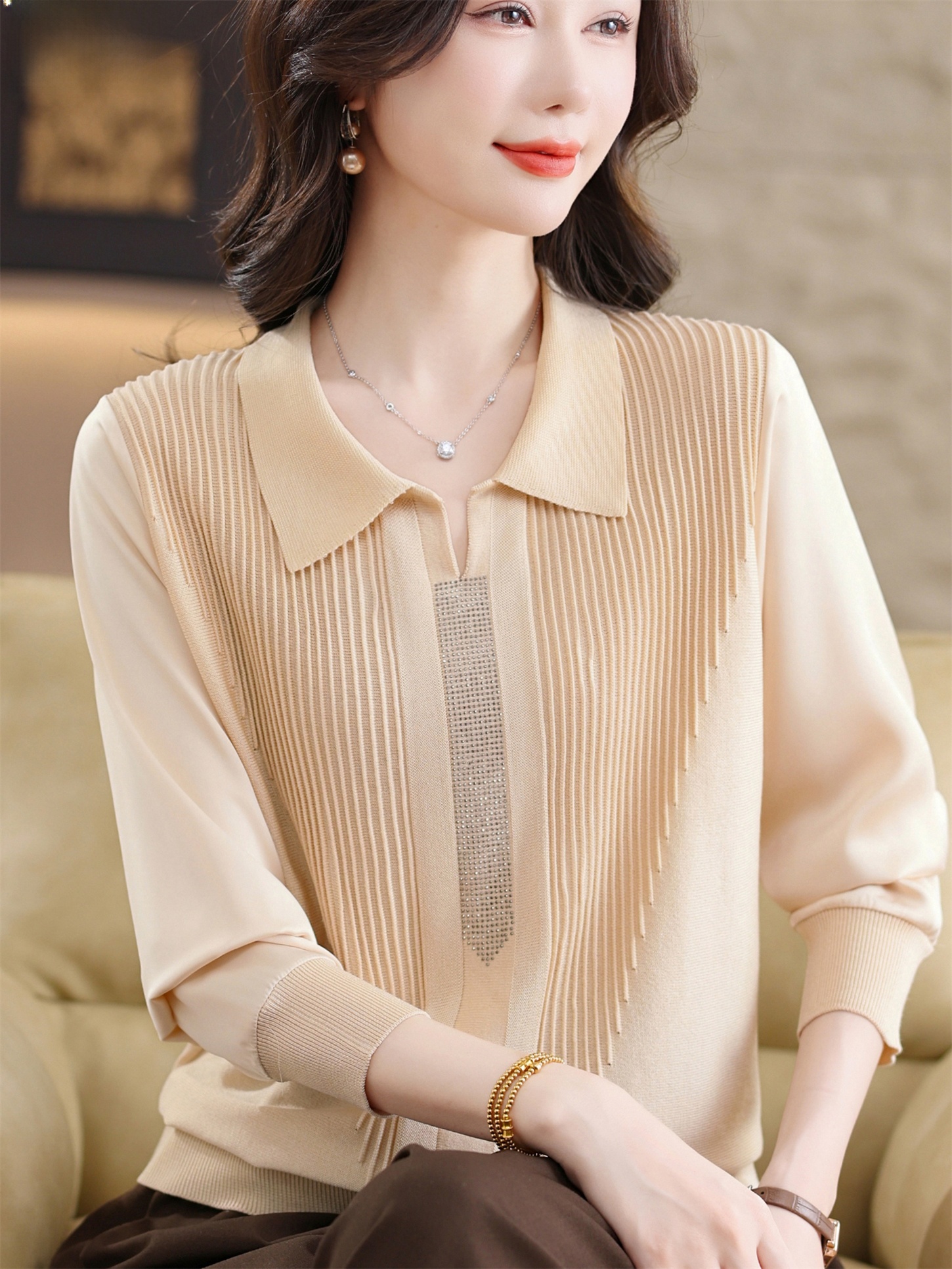 Fashionable Long Sleeve T-Shir - Women Fashion Over 60 ulasan dan harga