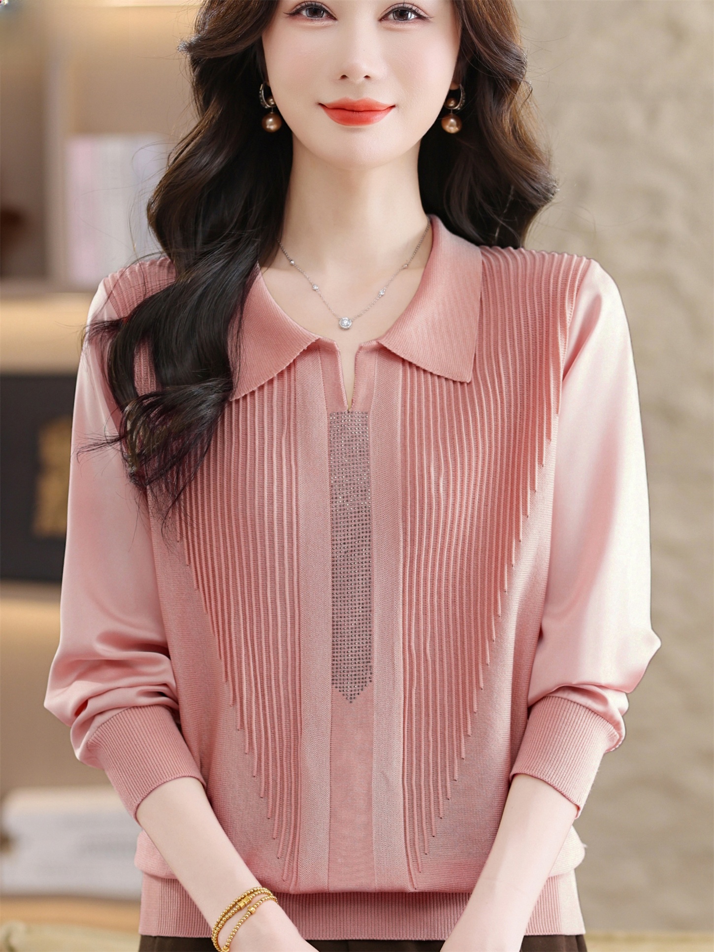 Fashionable Long Sleeve T-Shir - Women Fashion Over 60 ulasan dan harga