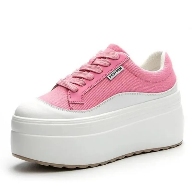 8cm New Canvas Genuine Leather - Sneakers Fashion Women ulasan dan harga