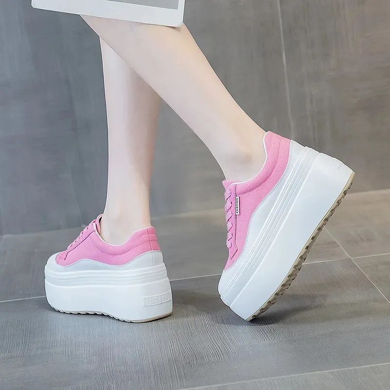 8cm New Canvas Genuine Leather - Sneakers Fashion Women ulasan dan harga