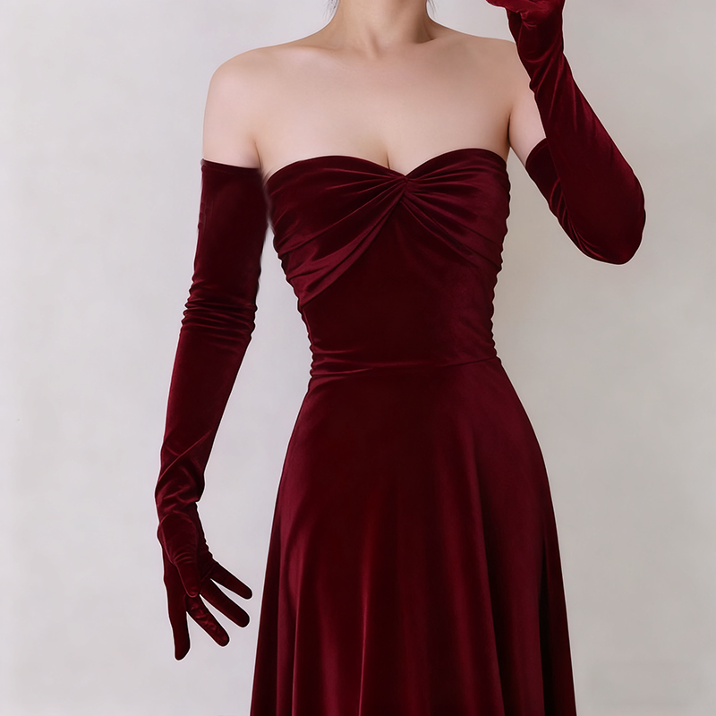 Women 65cm/53cm Velvet Long Gl - Women'S Fashion Of The 1920S ulasan dan harga
