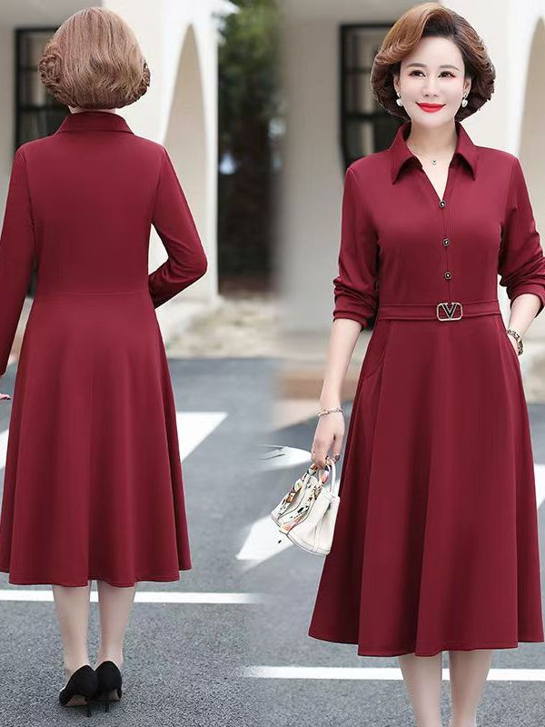 Elegant Mid-Length Dress Slimm - Women Fashion Over 60 ulasan dan harga