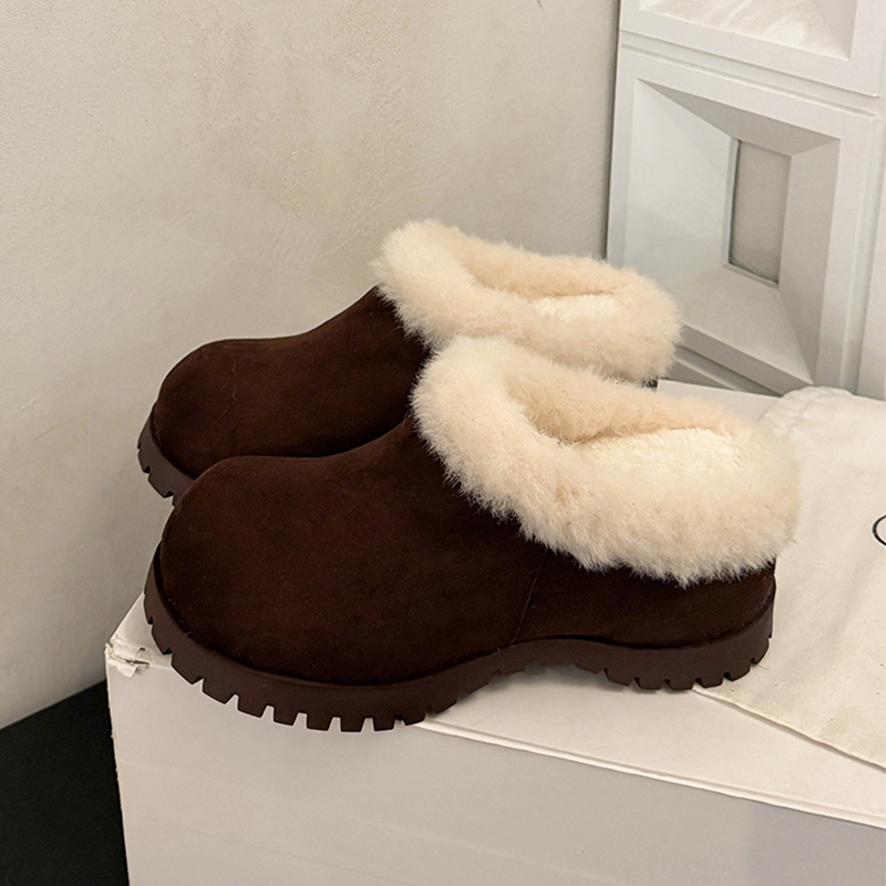 Women Fluffy Mules Shoes Flats - Women'S Fashion Winter 2025 ulasan dan harga