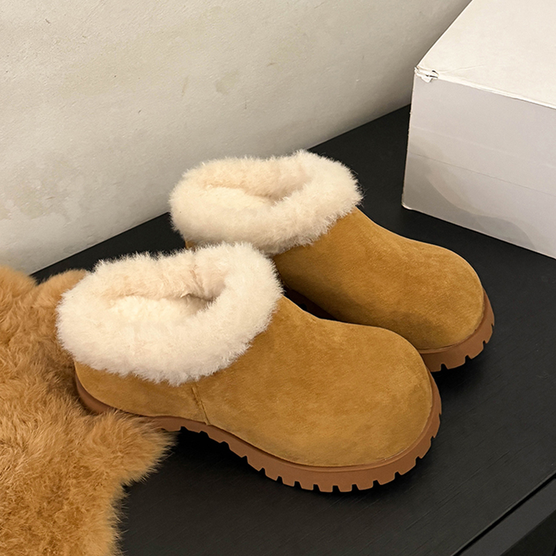 Women Fluffy Mules Shoes Flats - Women'S Fashion Winter 2025 ulasan dan harga