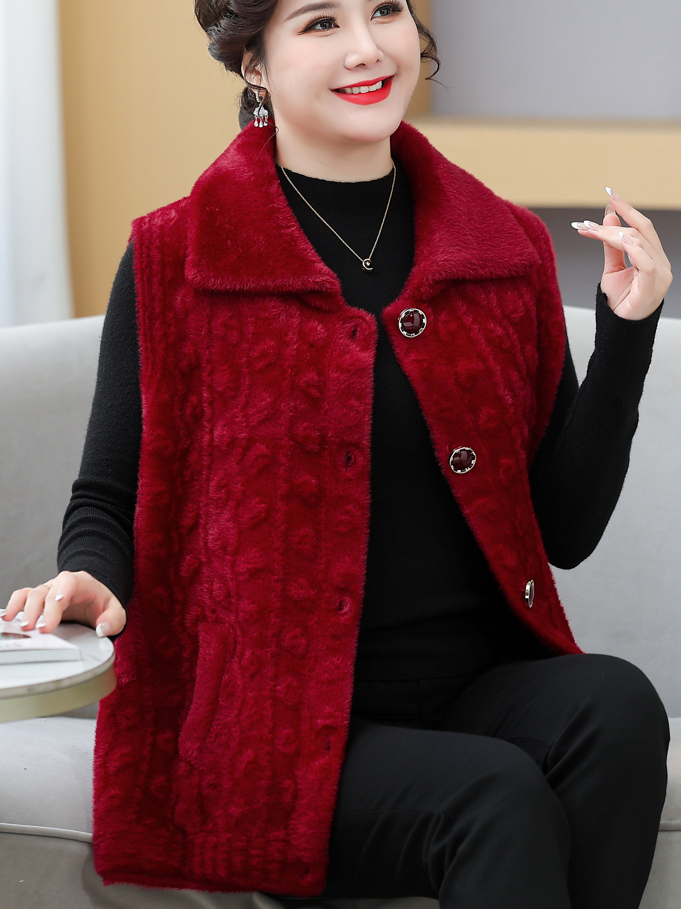 Thickened Woolen Coat for Midd - Women Fashion Over 60 ulasan dan harga