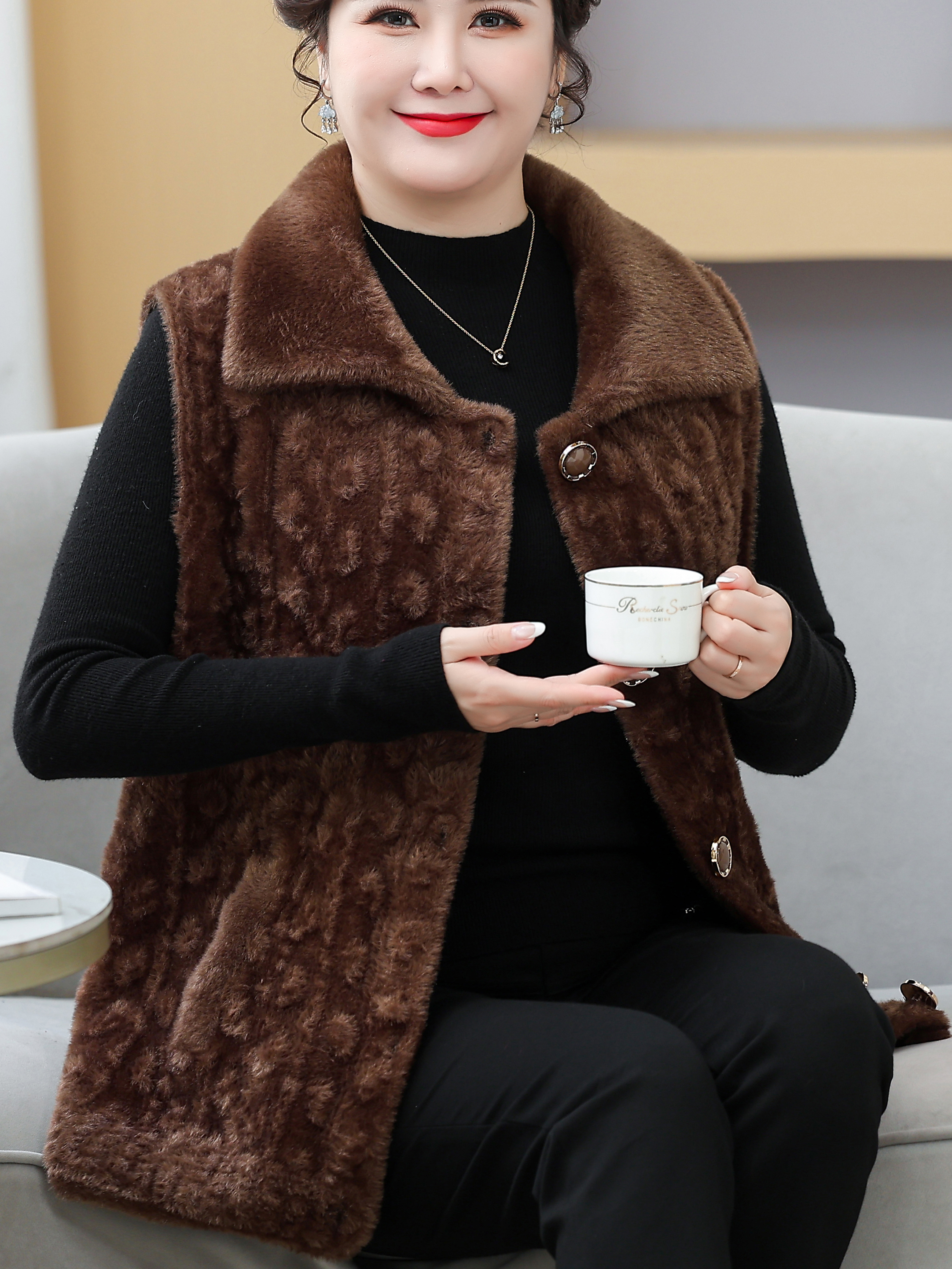 Thickened Woolen Coat for Midd - Women Fashion Over 60 ulasan dan harga