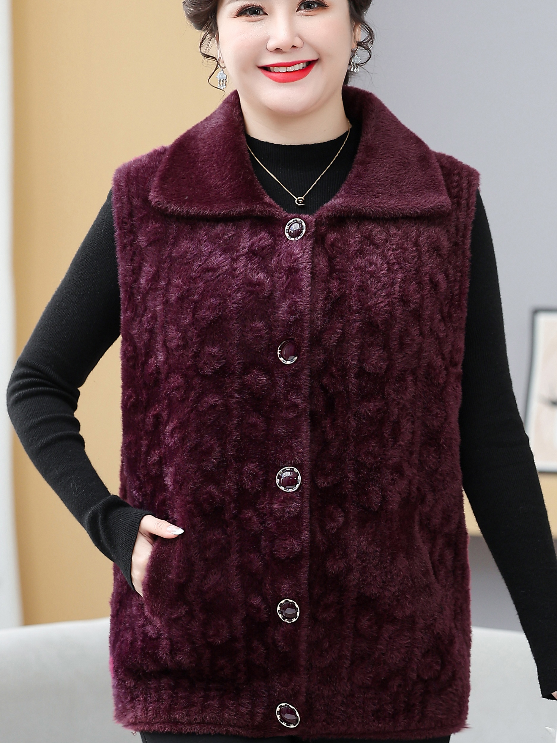 Thickened Woolen Coat for Midd - Women Fashion Over 60 ulasan dan harga
