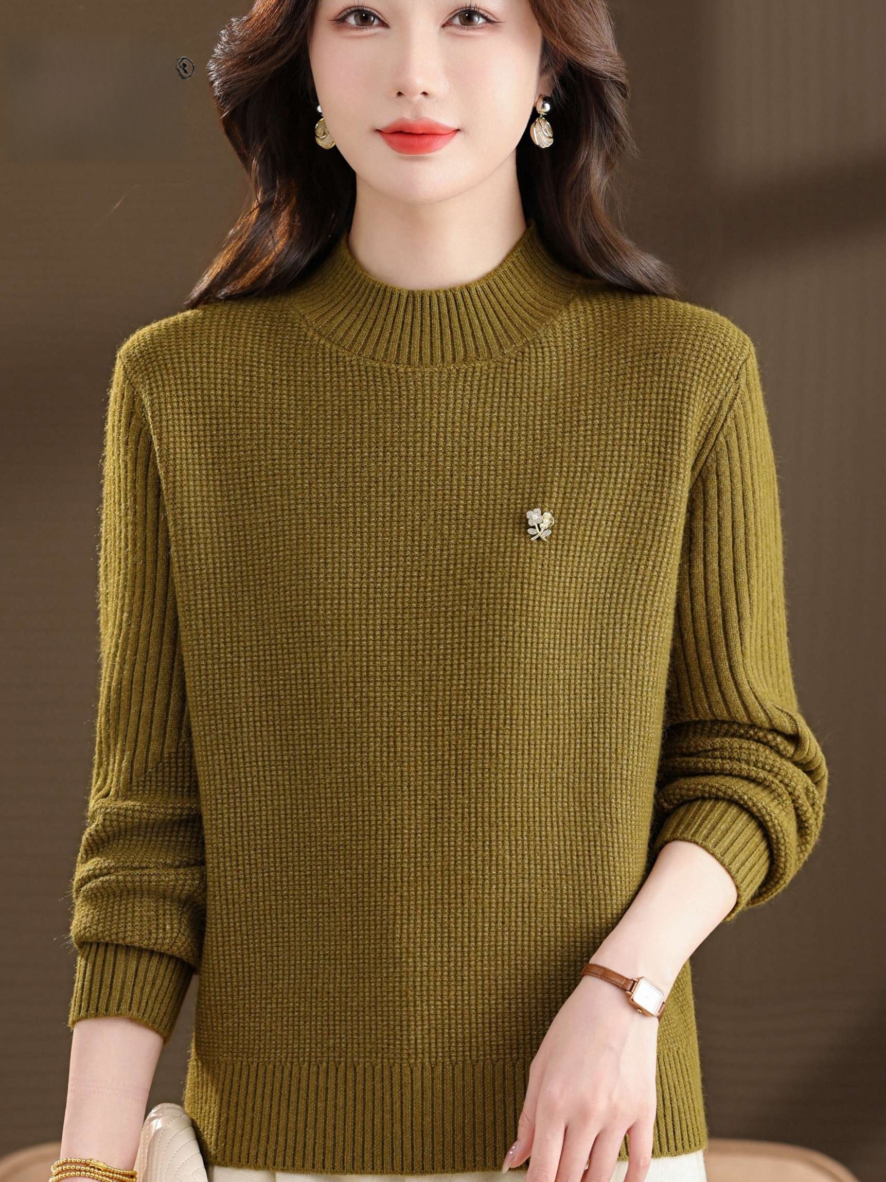 Warm Knitted Base Layer Shirt  - Women Fashion Over 60 ulasan dan harga