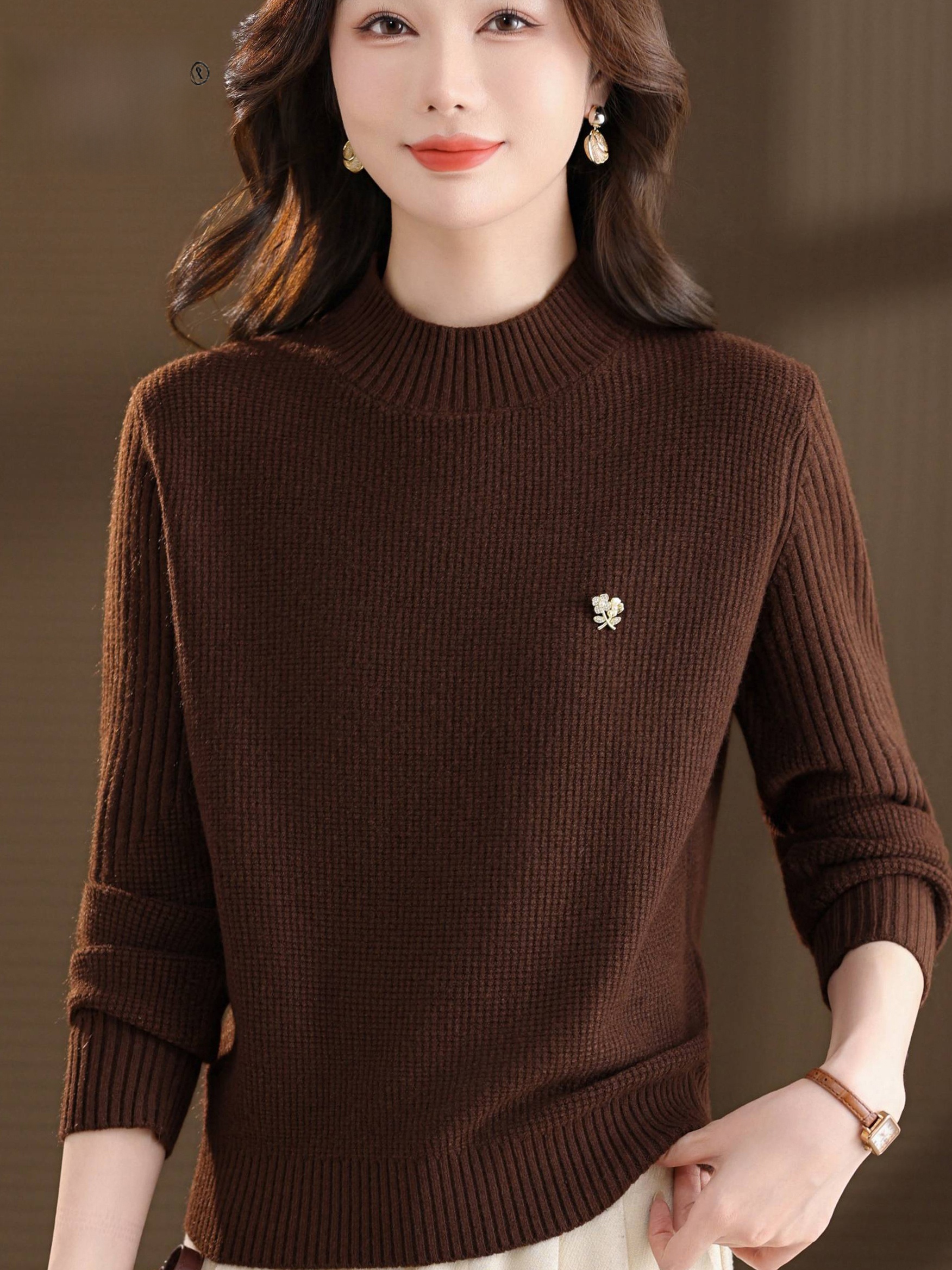 Warm Knitted Base Layer Shirt  - Women Fashion Over 60 ulasan dan harga