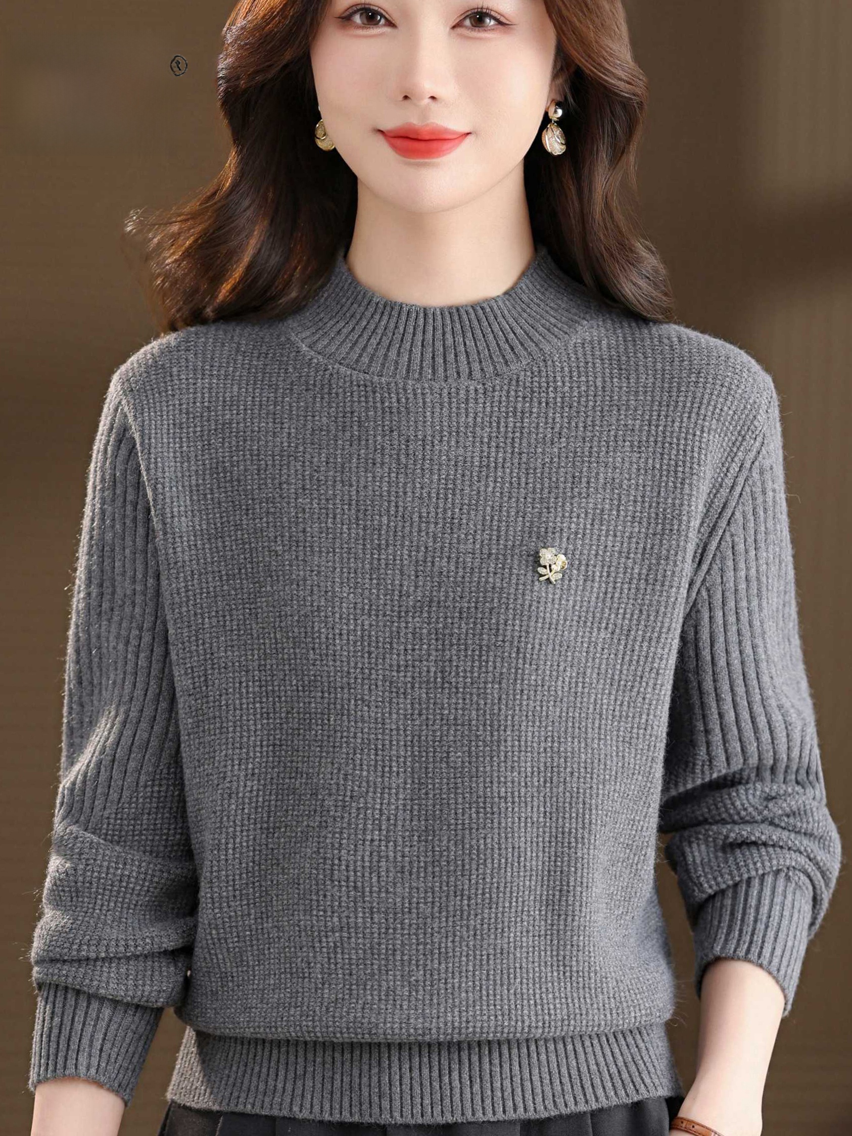 Warm Knitted Base Layer Shirt  - Women Fashion Over 60 ulasan dan harga