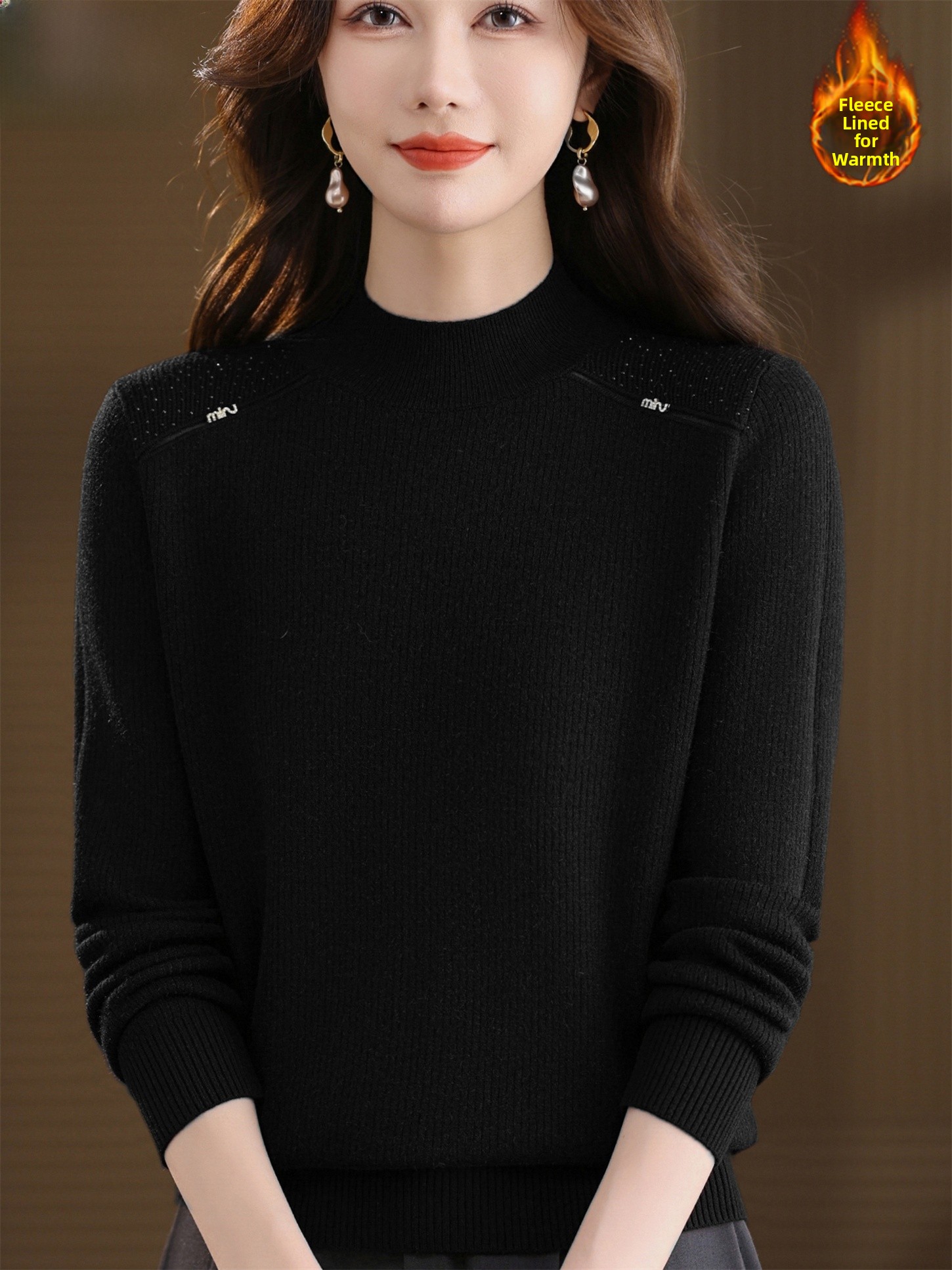Thickened Fleece Lined Knitted - Women Fashion Over 60 ulasan dan harga