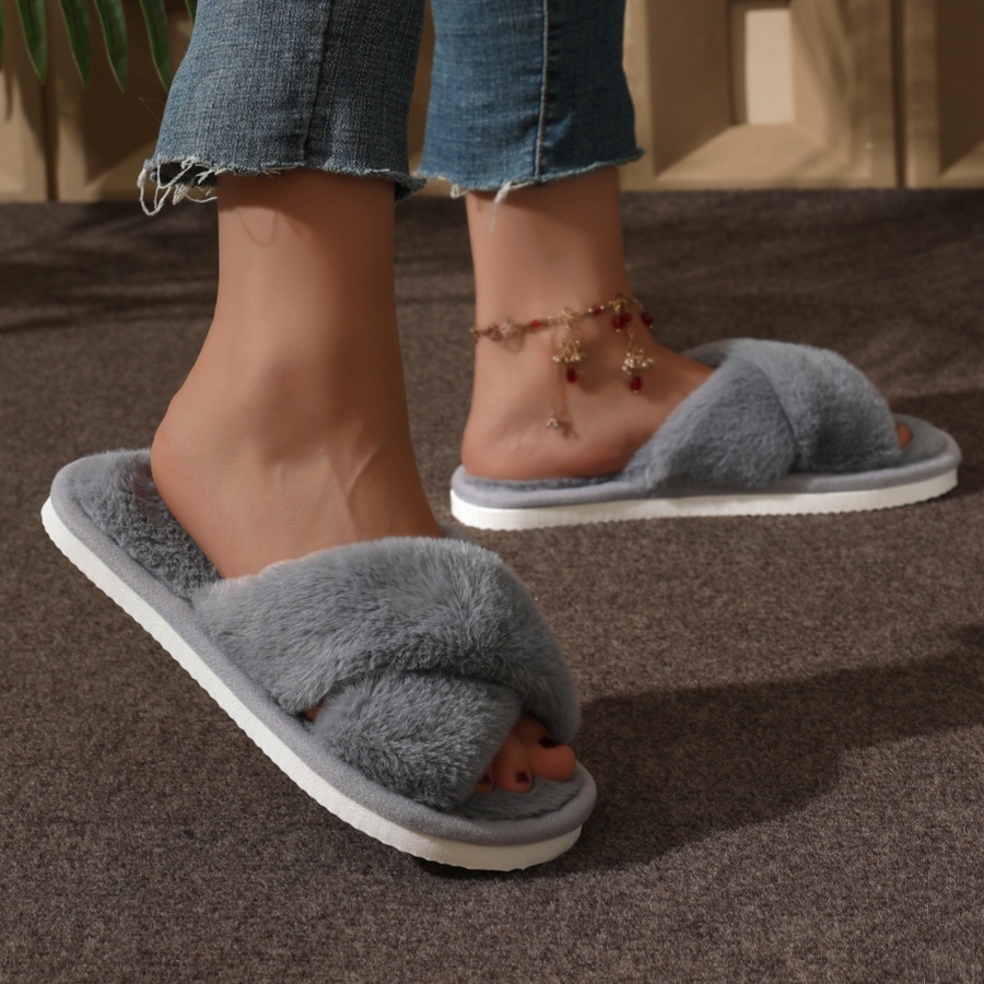 Home Fuzzy Cross Slipper Women - Women'S Fashion Winter 2025 ulasan dan harga
