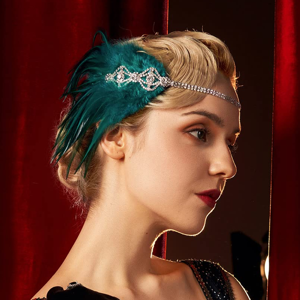 Stonefans Green Flapper Headba - Women'S Fashion Of The 1920S ulasan dan harga