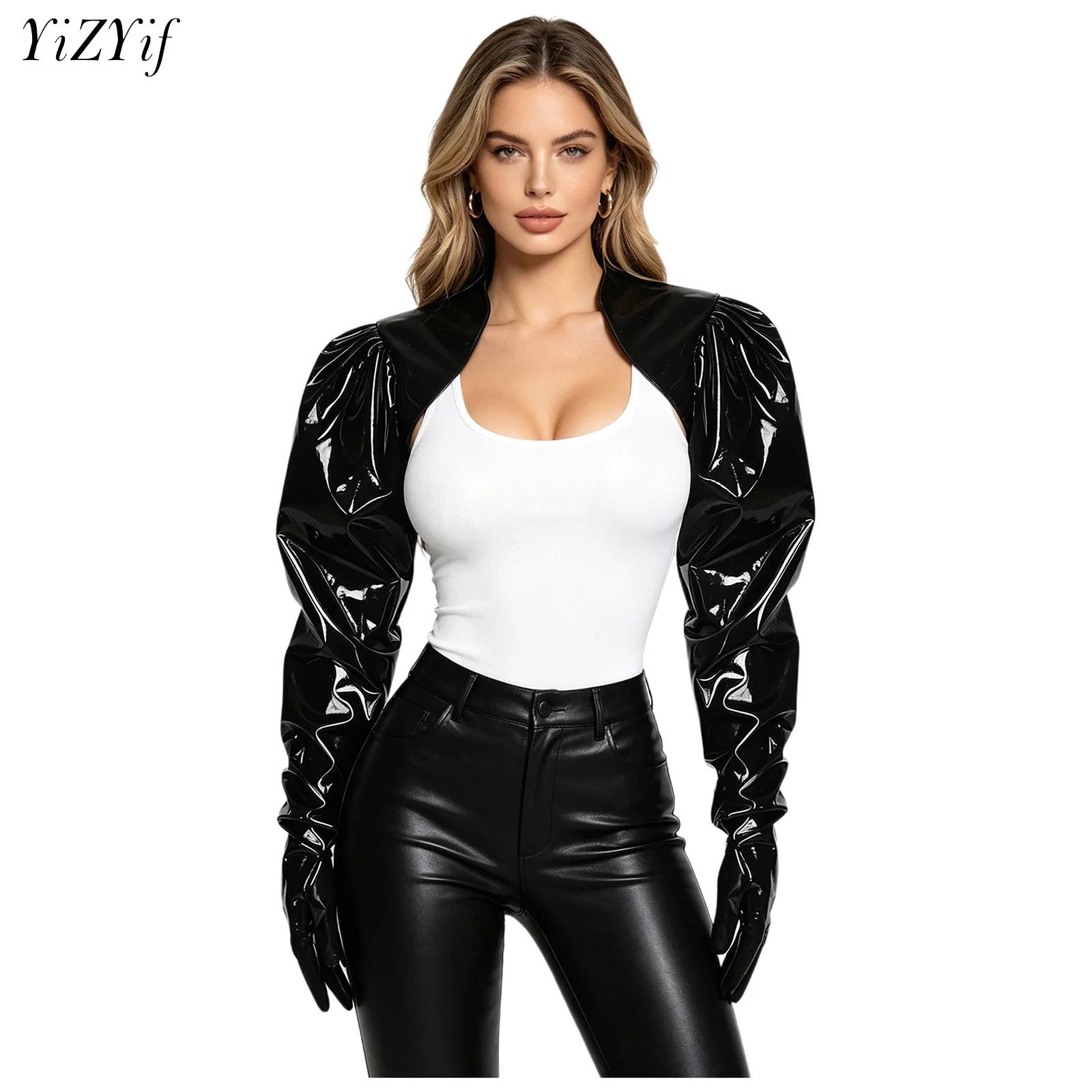 Womens Wet Look PU Leather Car - Women'S Fashion Jackets ulasan dan harga