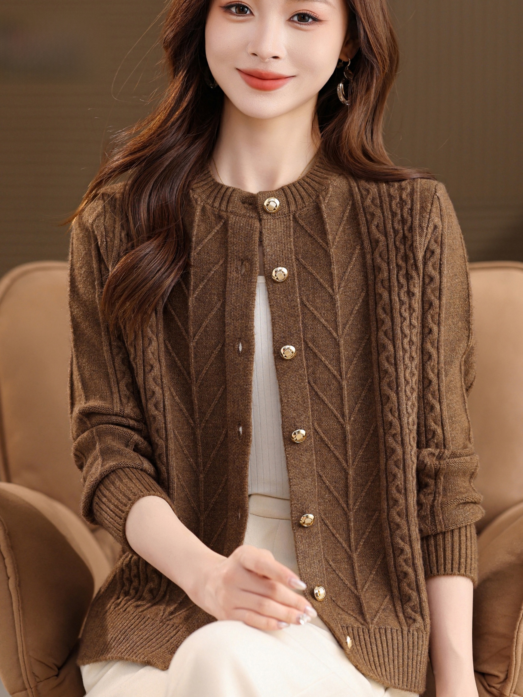 Thickened Knitted round Neck O - Women Fashion Over 60 ulasan dan harga