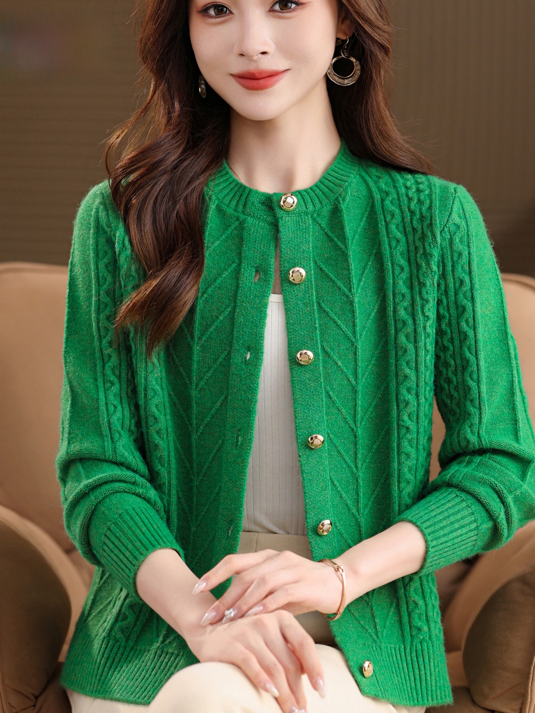 Thickened Knitted round Neck O - Women Fashion Over 60 ulasan dan harga