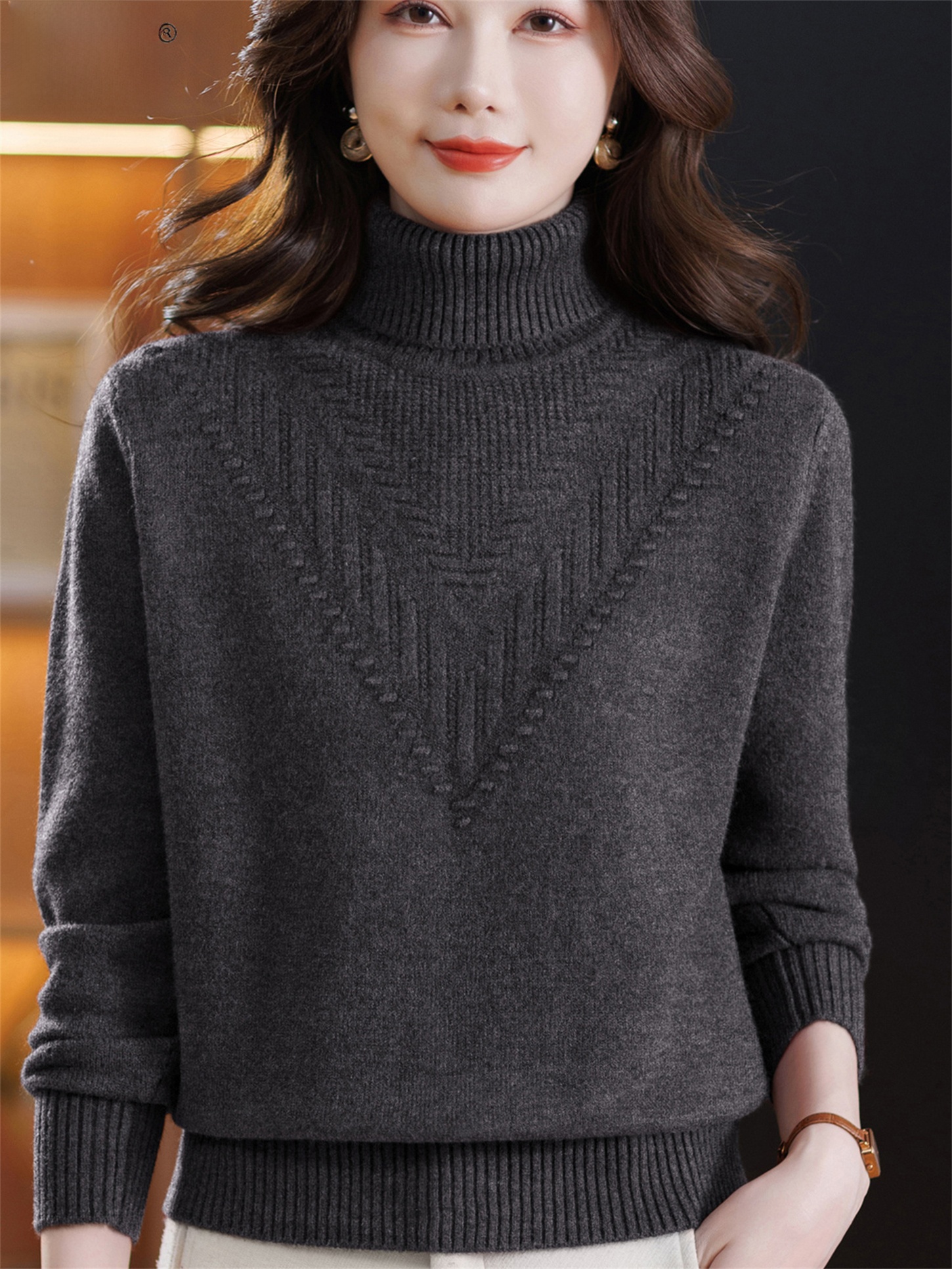 Fashionable High Neck Sweater  - Women Fashion Over 60 ulasan dan harga