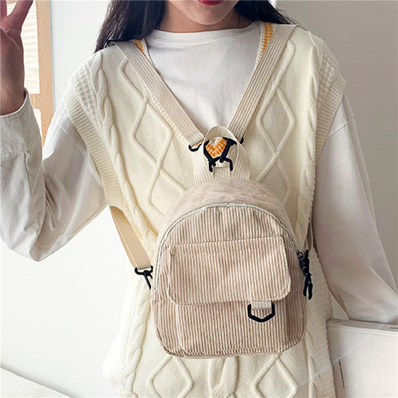 Solid Color Mini Backpack Cord - Women'S Fashion Backpack ulasan dan harga