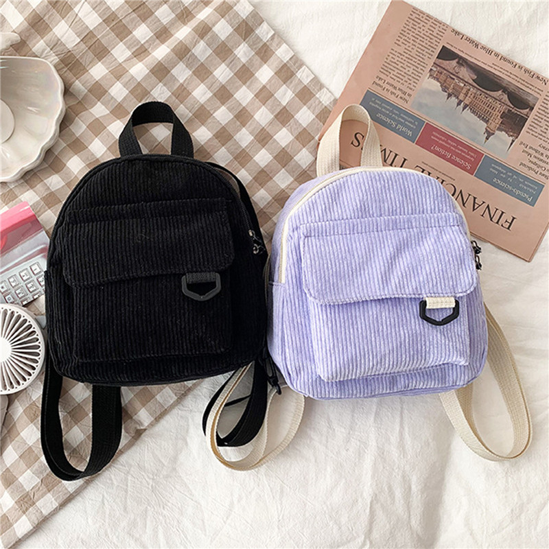 Solid Color Mini Backpack Cord - Women'S Fashion Backpack ulasan dan harga