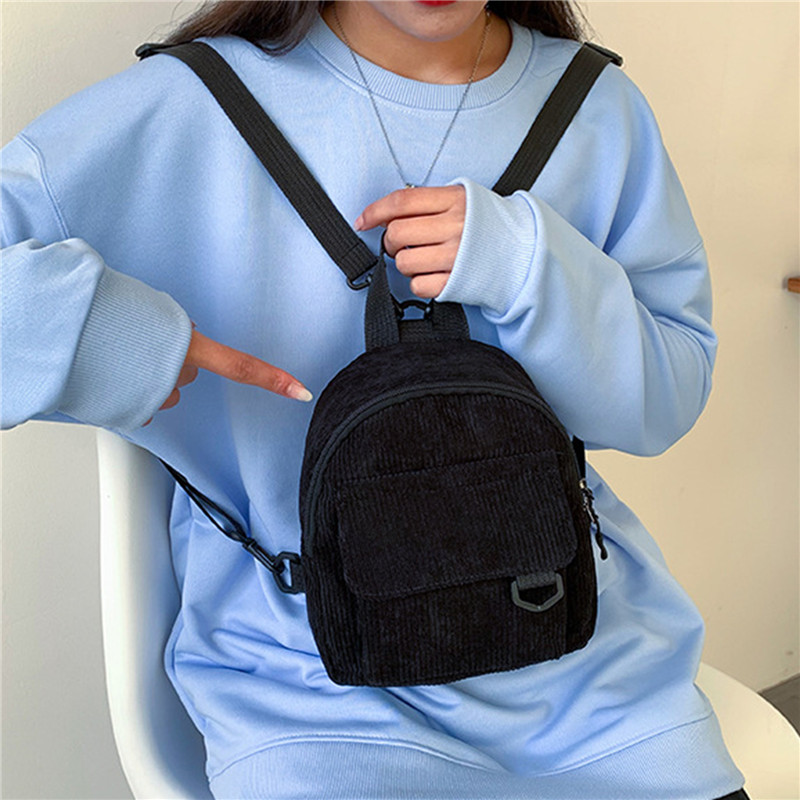 Solid Color Mini Backpack Cord - Women'S Fashion Backpack ulasan dan harga