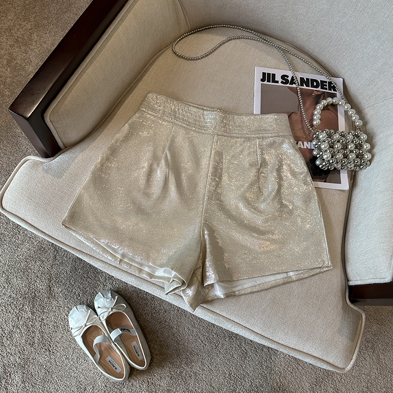 Gilding Fabric Loose Shorts Wo - Women'S Fashion Gilded Age ulasan dan harga